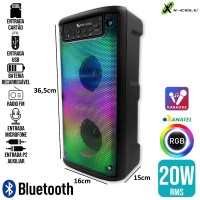 Caixa de Som Bluetooth 20W RGB KTS-1712 X-Cell - Preta
